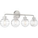 Mason 4 Light 30.5 inch Satin Nickel Bathroom Vanity Light Wall Light