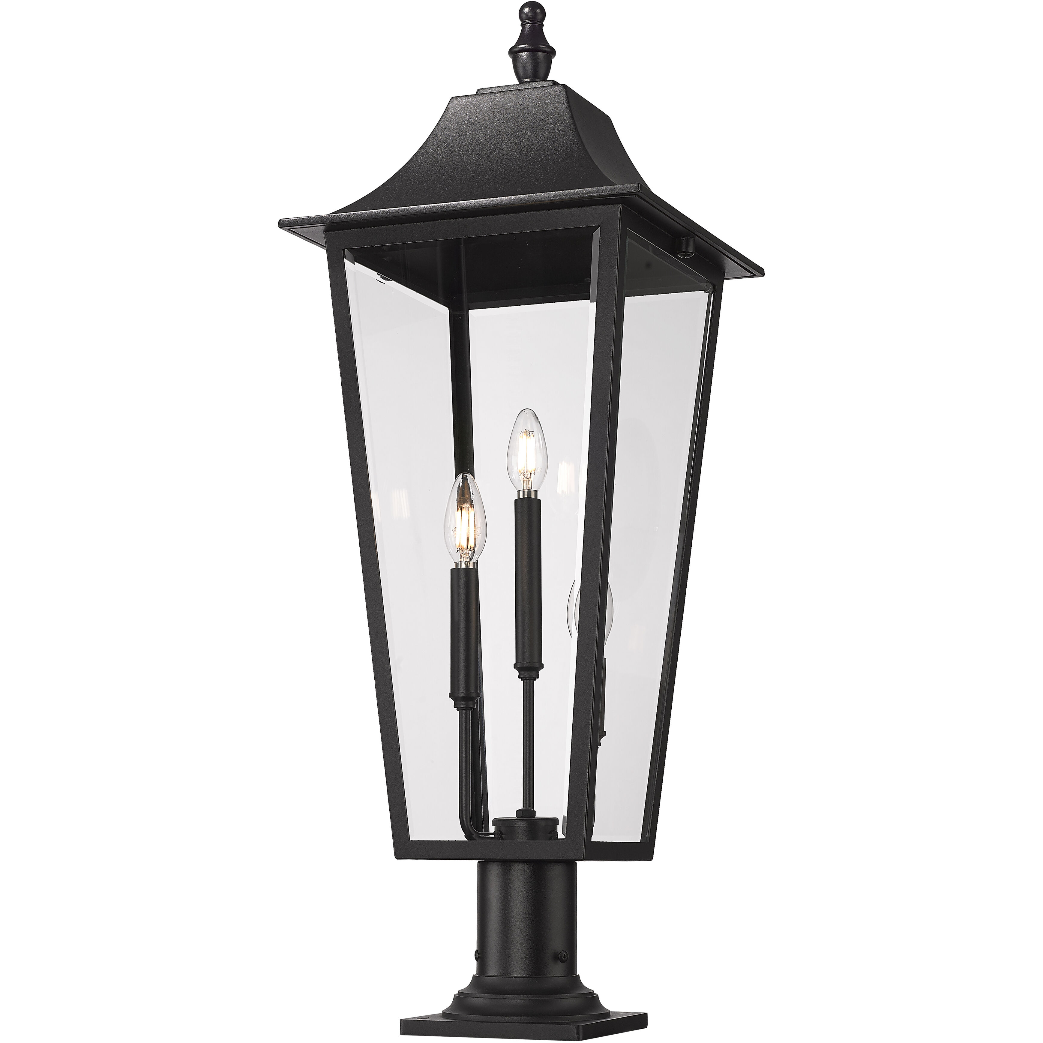 Gannon 3 Light 33.5 inch Black Outdoor Pier Mounted Fixture in G9