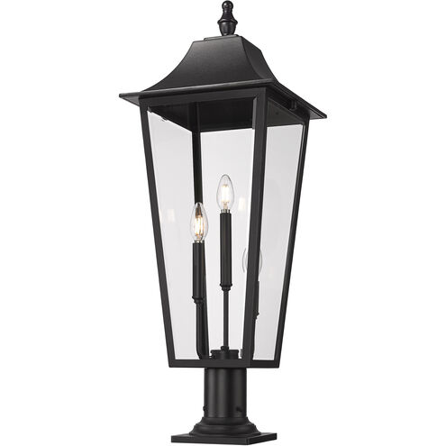 Gannon 3 Light 33.5 inch Black Outdoor Pier Mounted Fixture in G9