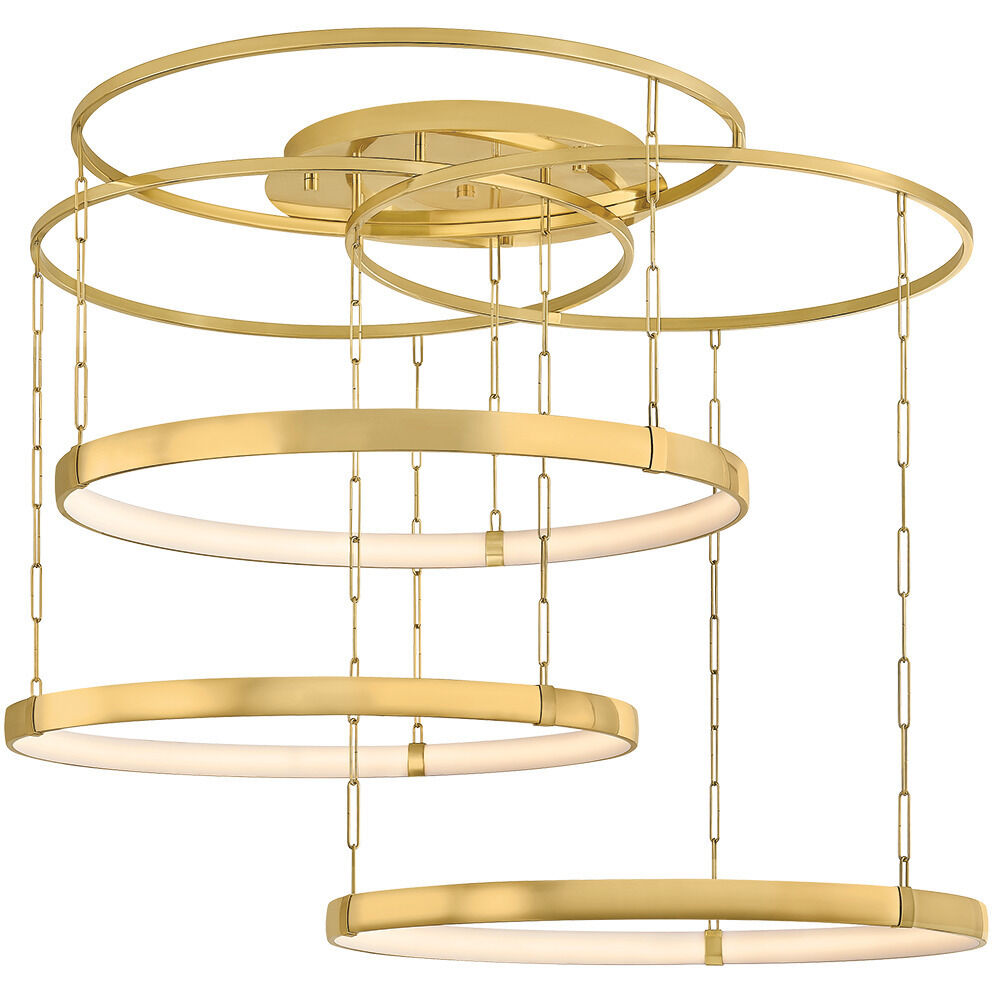 Chiasso LED 55.5 inch Vintage Polished Brass Chandelier Ceiling Light