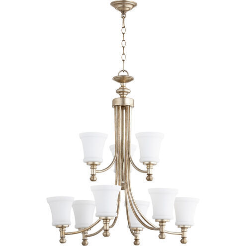 Rossington 9 Light 29.5 inch Aged Silver Leaf Chandelier Ceiling Light