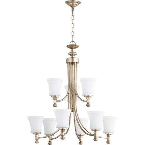 Rossington 9 Light 30 inch Aged Silver Leaf Chandelier Ceiling Light