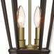 Morgan 2 Light 9 inch Bronze with Antique Gold Finish Cluster Medium Outdoor Pendant Lantern