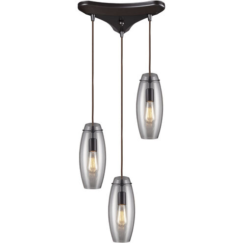 Menlow Park 3 Light 10 inch Oil Rubbed Bronze Multi Pendant Ceiling Light