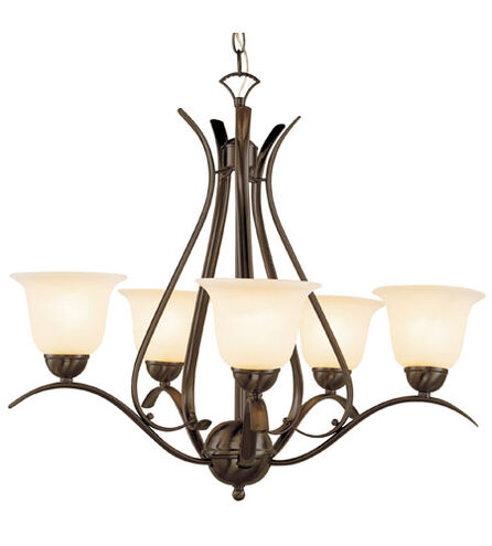 Aspen 5 Light 24 inch Rubbed Oil Bronze Chandelier Ceiling Light