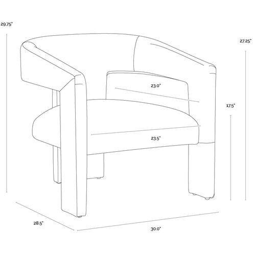 Cobourg Ludlow Sesame Leather Lounge Chair