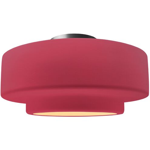 Radiance LED 16.5 inch Cerise and Brushed Nickel Semi Flush Ceiling Light