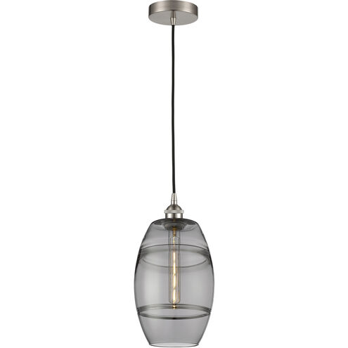 Edison Vaz 1 Light 8 inch Brushed Satin Nickel Cord Hung Mini Pendant Ceiling Light