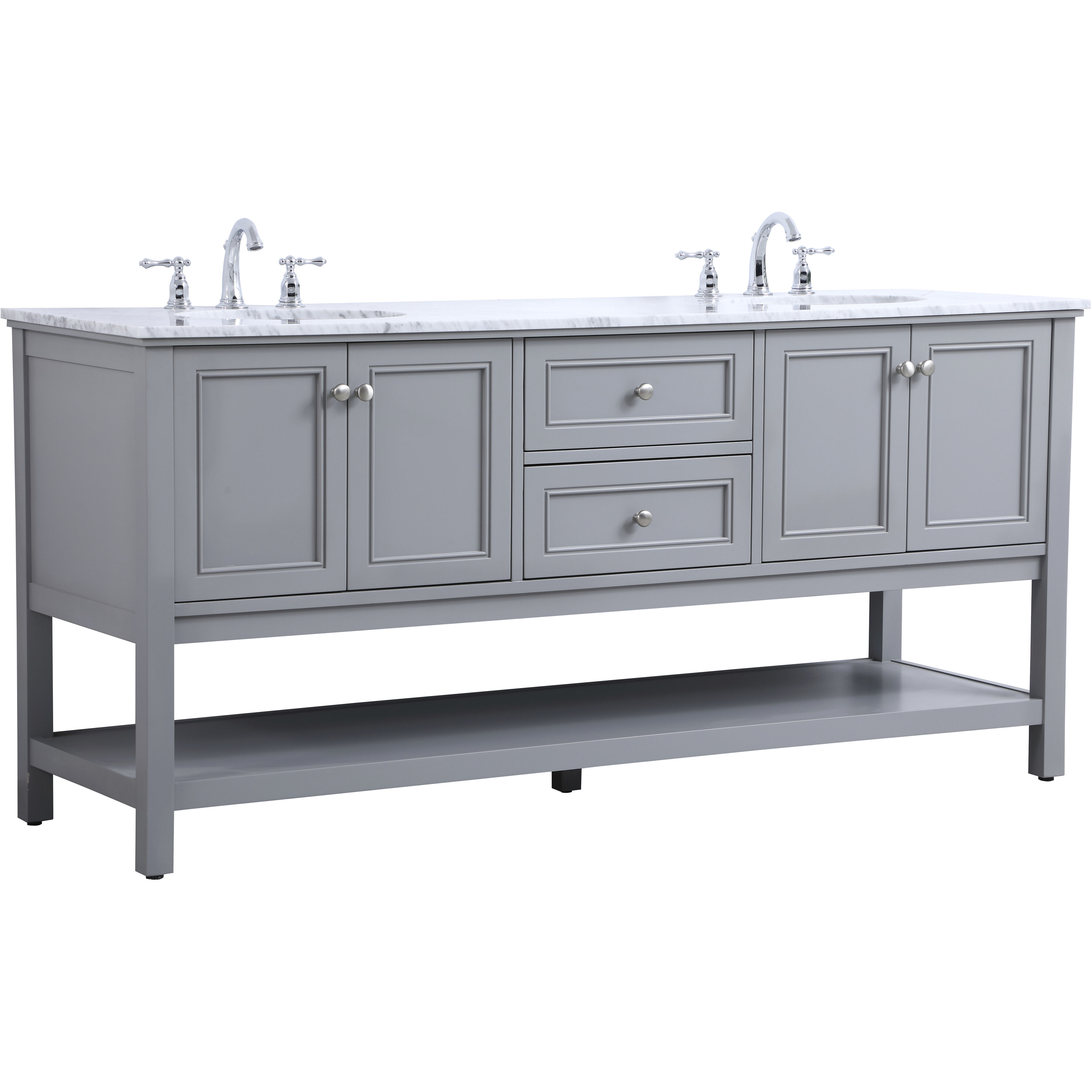 Metropolis 72 X 22 X 33.75 inch Grey Vanity Sink Set in Gray