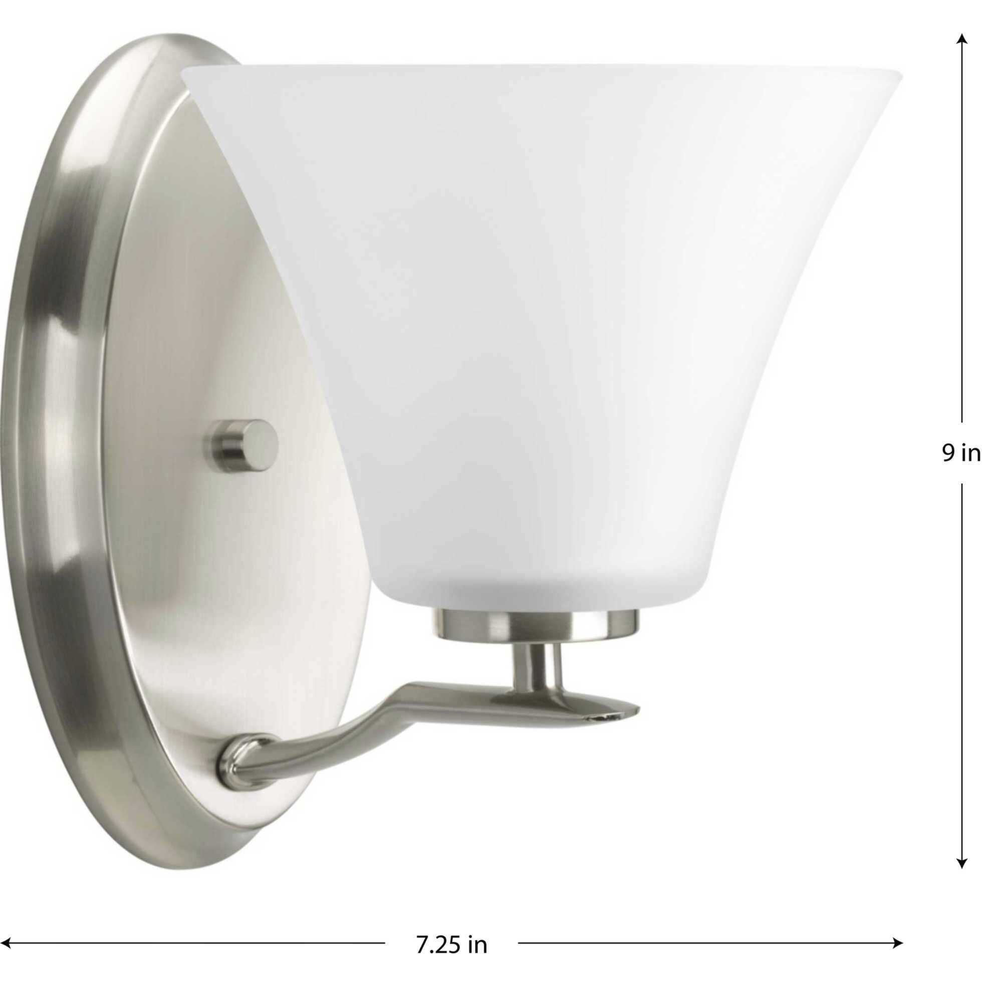 Bravo 1 Light 7.25 inch Brushed Nickel Bath Vanity Wall Light