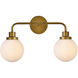 Hanson 2 Light 19 inch Brass Bath Sconce Wall Light