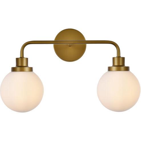 Hanson 2 Light 19 inch Brass Bath Sconce Wall Light