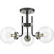 Parsons 3 Light 22 inch Matte Black and Brushed Nickel Semi Flush Mount Ceiling Light