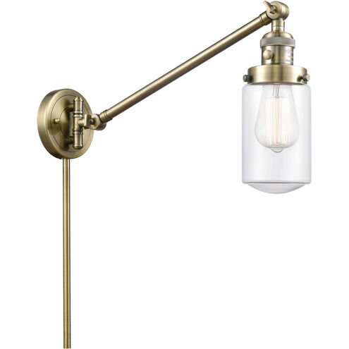 Dover 30 inch 60.00 watt Antique Brass Swing Arm Wall Light, Franklin Restoration