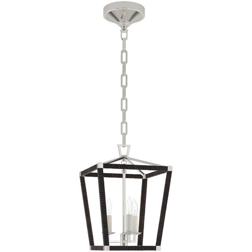 Chapman & Myers Darlana5 LED 9.75 inch Polished Nickel and Black Rattan Wrapped Lantern Ceiling Light