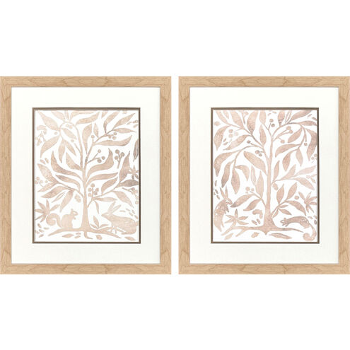 Woodland Animals Brown and Beige and Metallic and Neutral Framed Art
