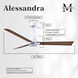 Atlas Alessandra 56 inch Matte White with Walnut Tone Blades Ceiling Fan