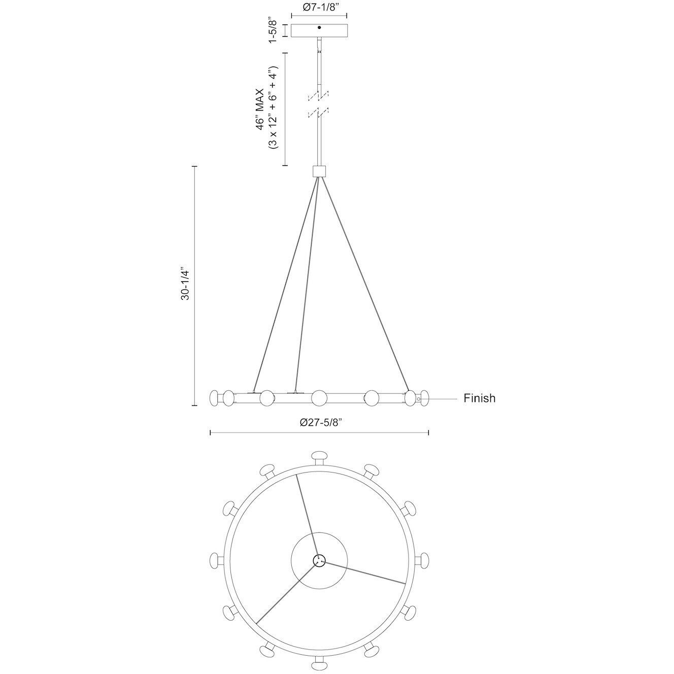 Rezz Pendant Ceiling Light in Brushed Nickel