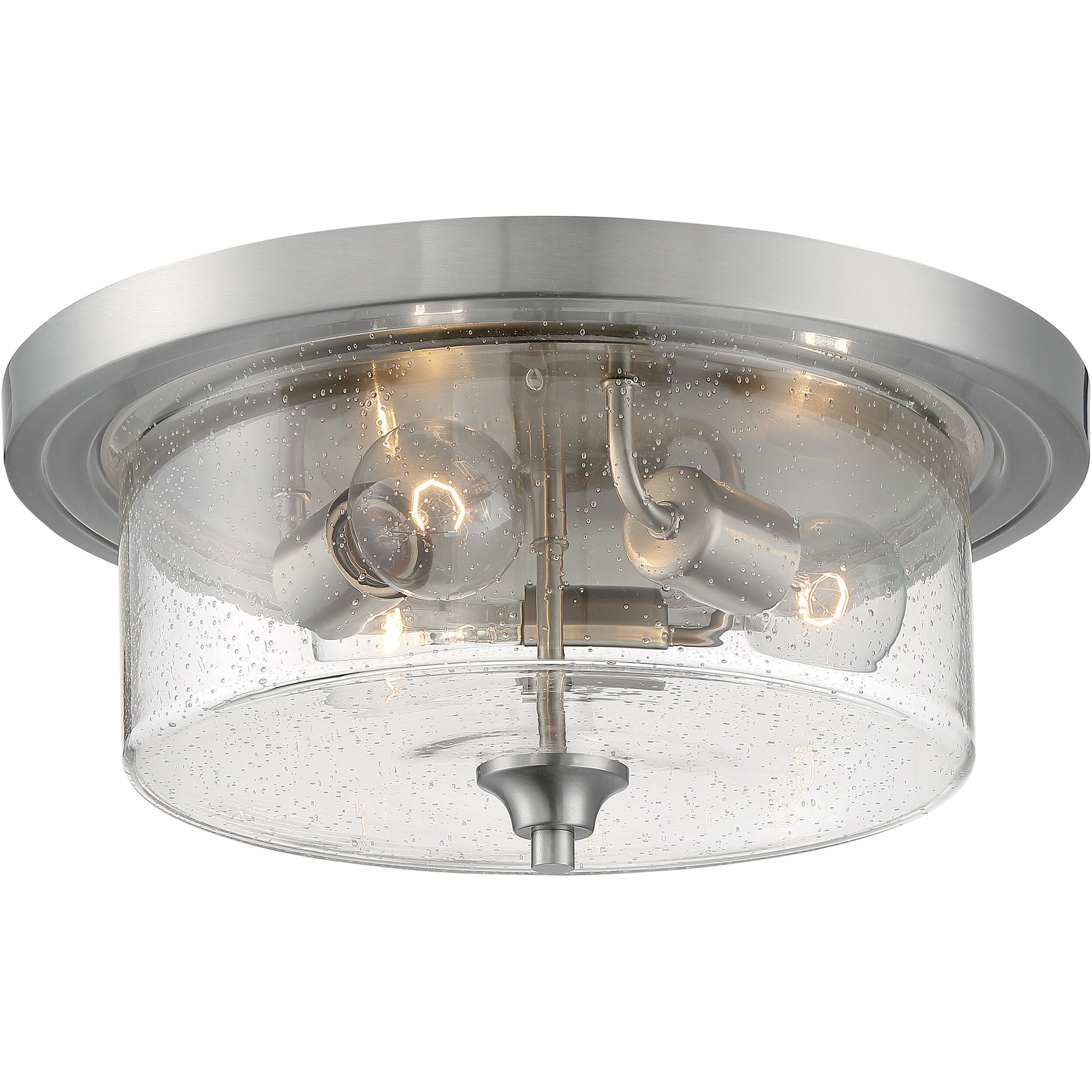 Bransel 3 Light 15 inch Brushed Nickel Flush Mount Fixture Ceiling Light