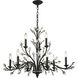 Crystal Branches 9 Light 33 inch Burnt Bronze Chandelier Ceiling Light