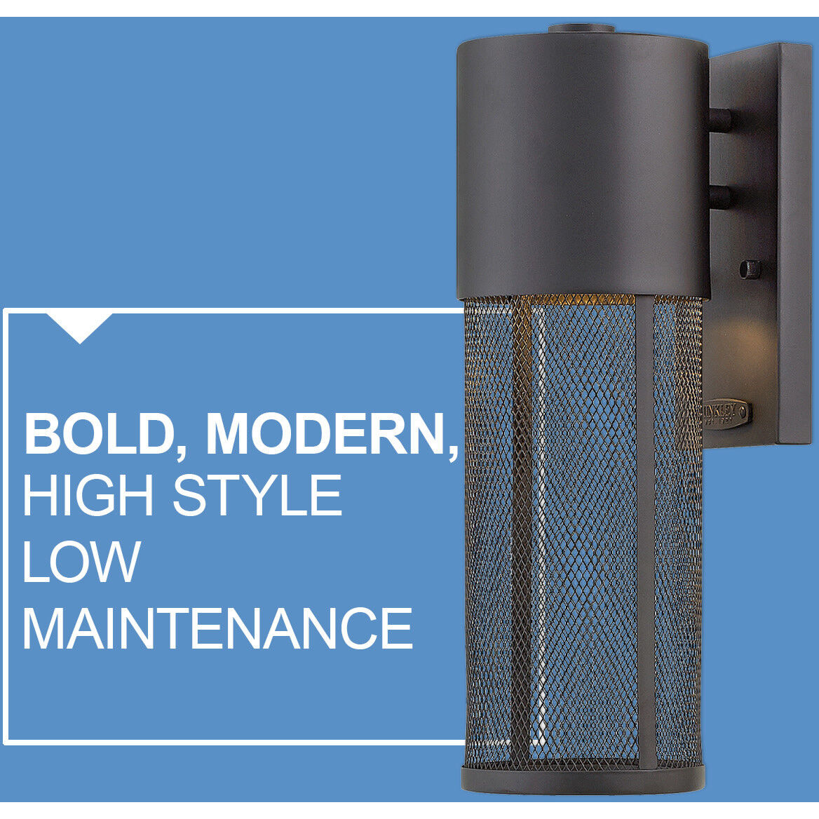 Aria LED 16 inch Black Outdoor Wall Mount Lantern, Small