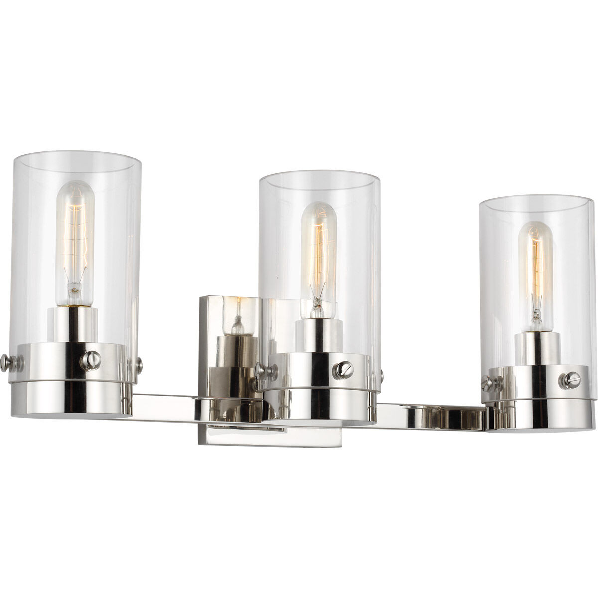 C&M by Chapman & Myers Garrett 3 Light 21.13 inch Polished Nickel Vanity Light Wall Light