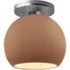 Radiance LED 10 inch Adobe and Brushed Nickel Semi Flush Ceiling Light