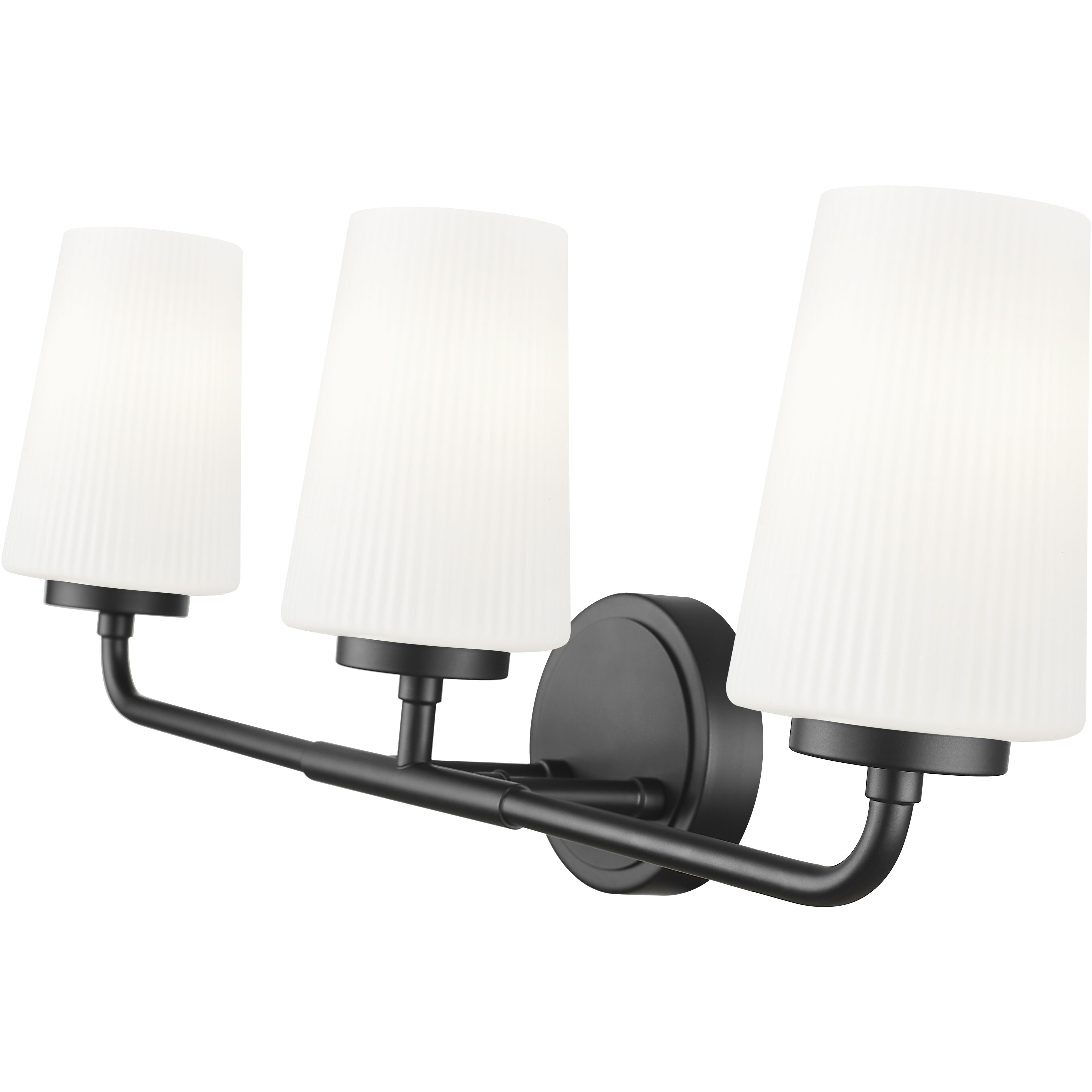 Montford 3 Light 24 inch Matte Black Bath Vanity Light Wall Light