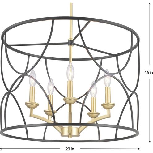 Landree 5 Light 23 inch Matte Black Chandelier Ceiling Light