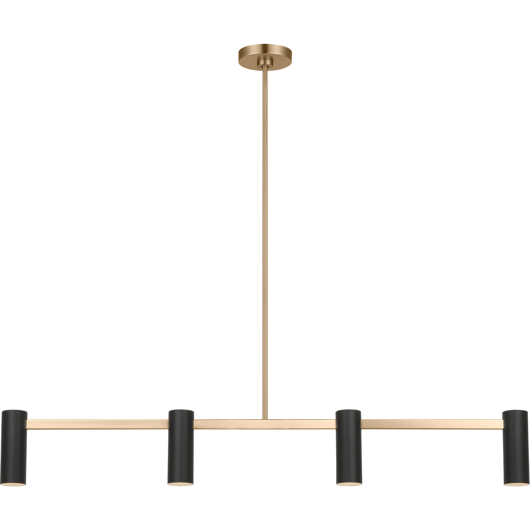 Zentro LED 48 inch Satin Brass Linear Chandelier Ceiling Light