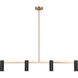 Zentro LED 48 inch Satin Brass Linear Chandelier Ceiling Light