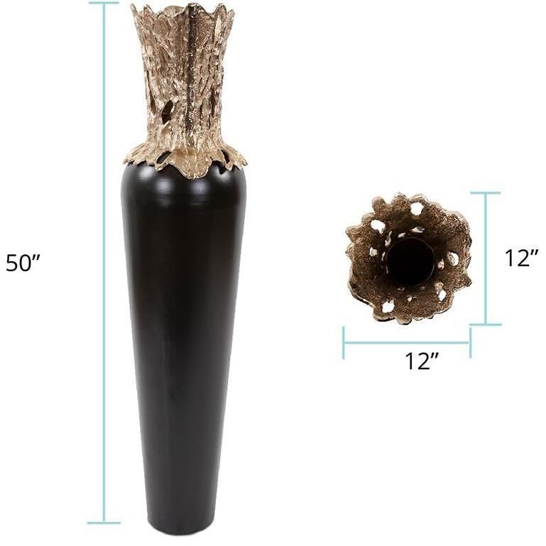 Black Zetian 50 X 12 inch Vase, Tall