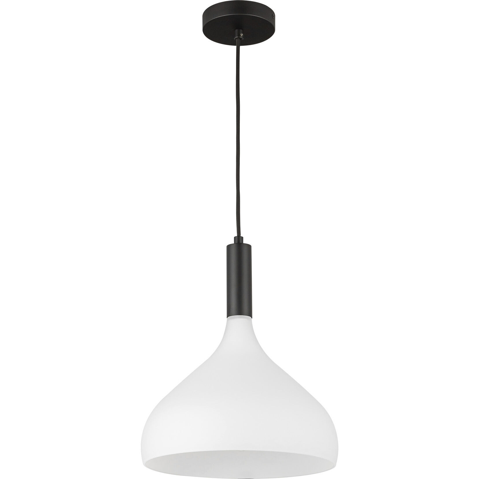 Alora Mood Belleview Pendant Ceiling Light in Matte Black, Matte Opal Glass