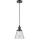 Franklin Restoration Cone LED 6 inch Oil Rubbed Bronze Mini Pendant Ceiling Light in Clear, Franklin Restoration