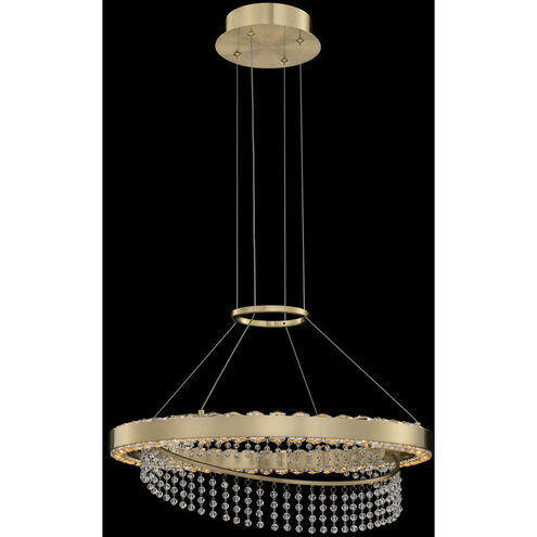 Saturno LED 20 inch Brushed Brass Pendant Ceiling Light in Firenze Clear
