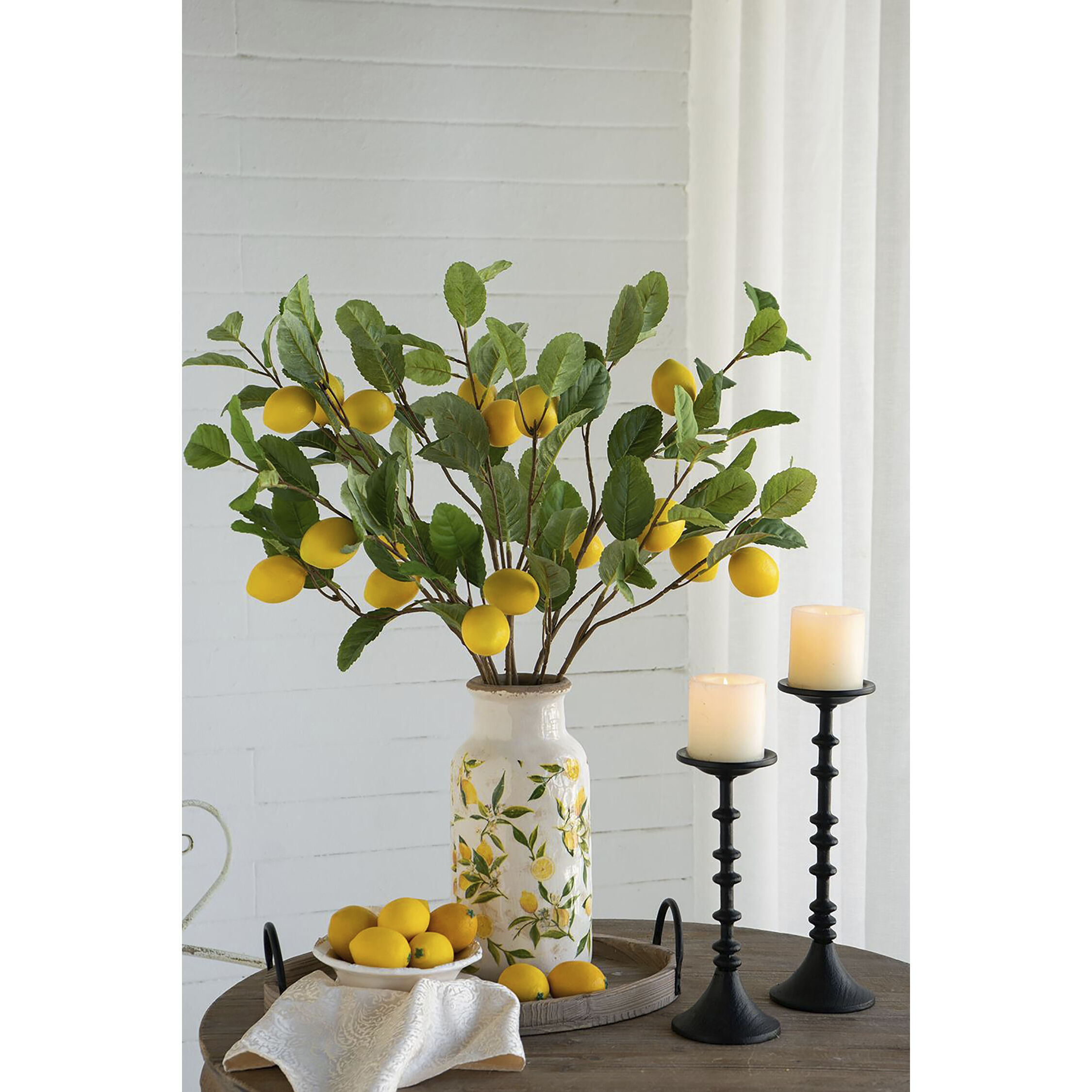 Lemon Spray Green and Yellow Botanical