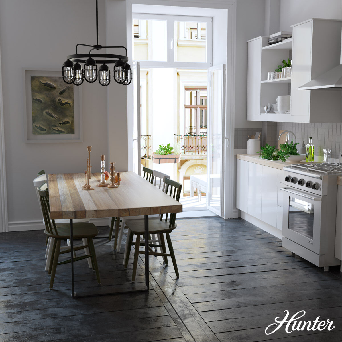 Starklake 6 Light 27 inch Natural Iron Chandelier Ceiling Light