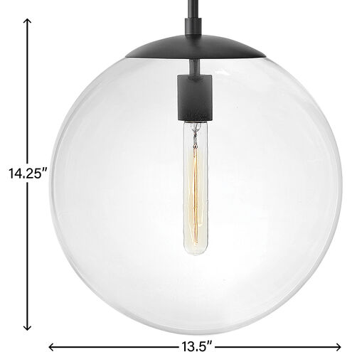 Warby 1 Light 13.5 inch Black Indoor Chandelier Ceiling Light in Clear