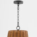 Wicker 3 Light 13 inch Matte Black Pendant Ceiling Light