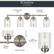 Winslow 4 Light 30 inch Brushed Nickel Wall Mt Bath 4 Arm Wall Light