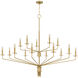 Alexander 15 Light 55 inch Brushed Gold Chandelier Ceiling Light