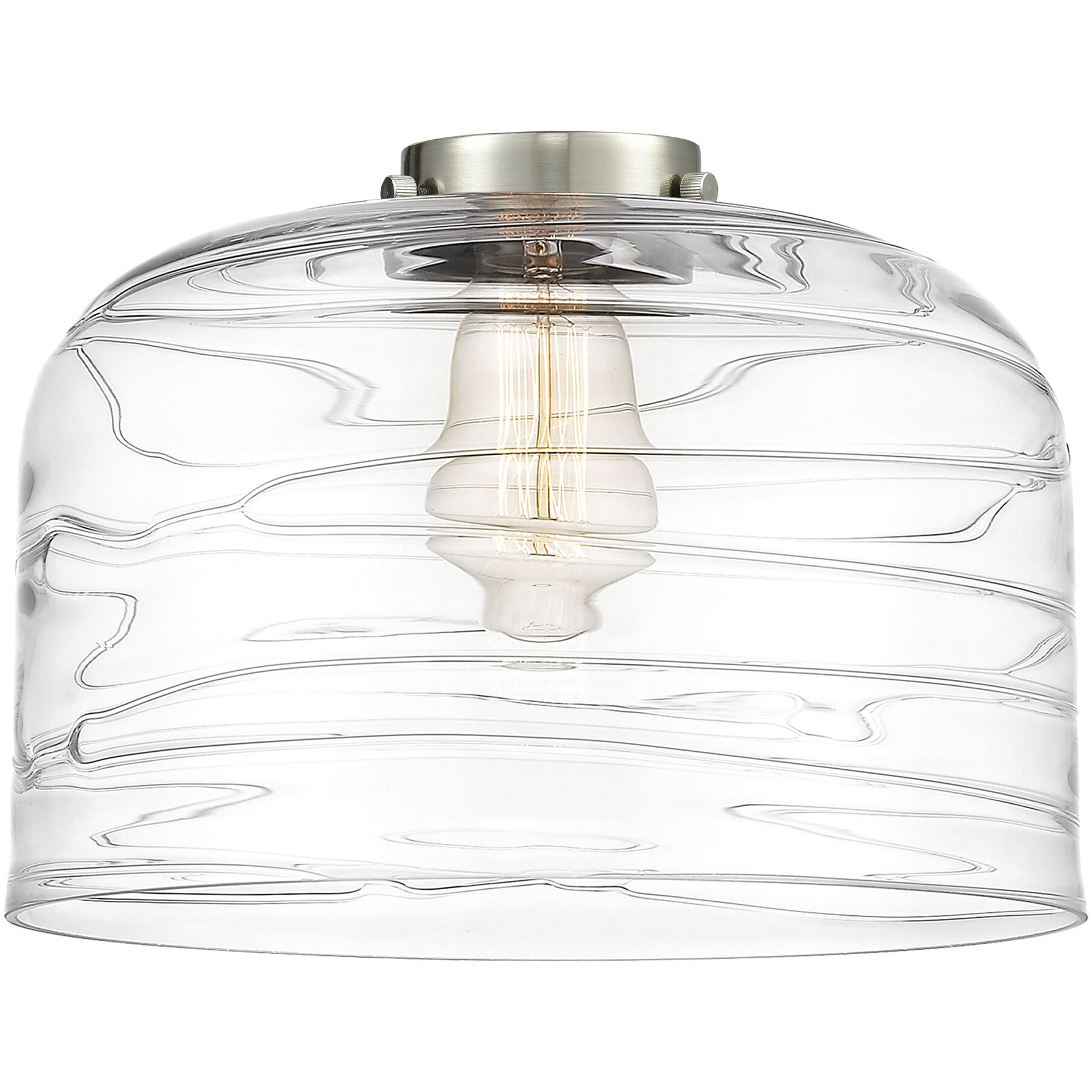 Franklin Restoration Bell LED 12 inch Antique Copper Mini Pendant Ceiling Light in Clear Deco Swirl