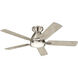 Arvada 44 inch Brushed Stainless Steel with Mk Silver Blades Ceiling Fan