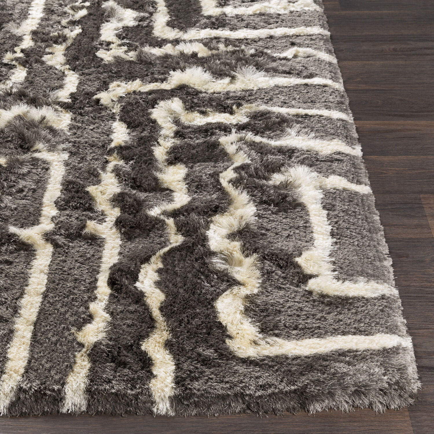 Corsair 90 X 60 inch Medium Gray/Cream Rugs, Rectangle