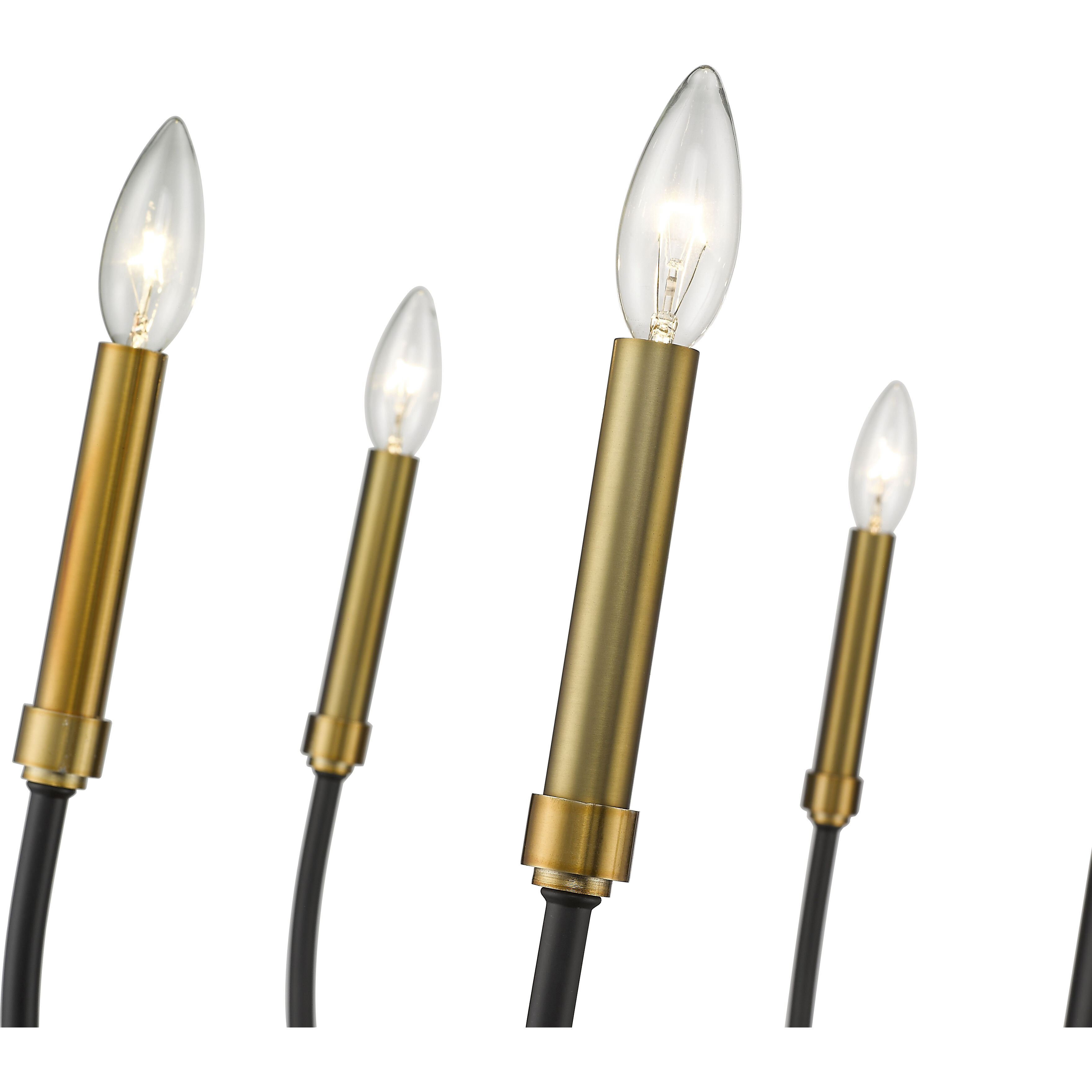 Haylie 8 Light 32.5 inch Matte Black and Olde Brass Chandelier Ceiling Light