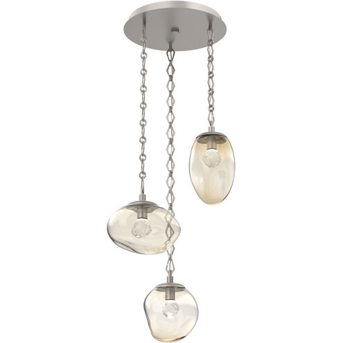 Cosmos LED 22.2 inch Beige Silver Multi-Pendant Ceiling Light in Amber, 2700K LED, Diamond Chain