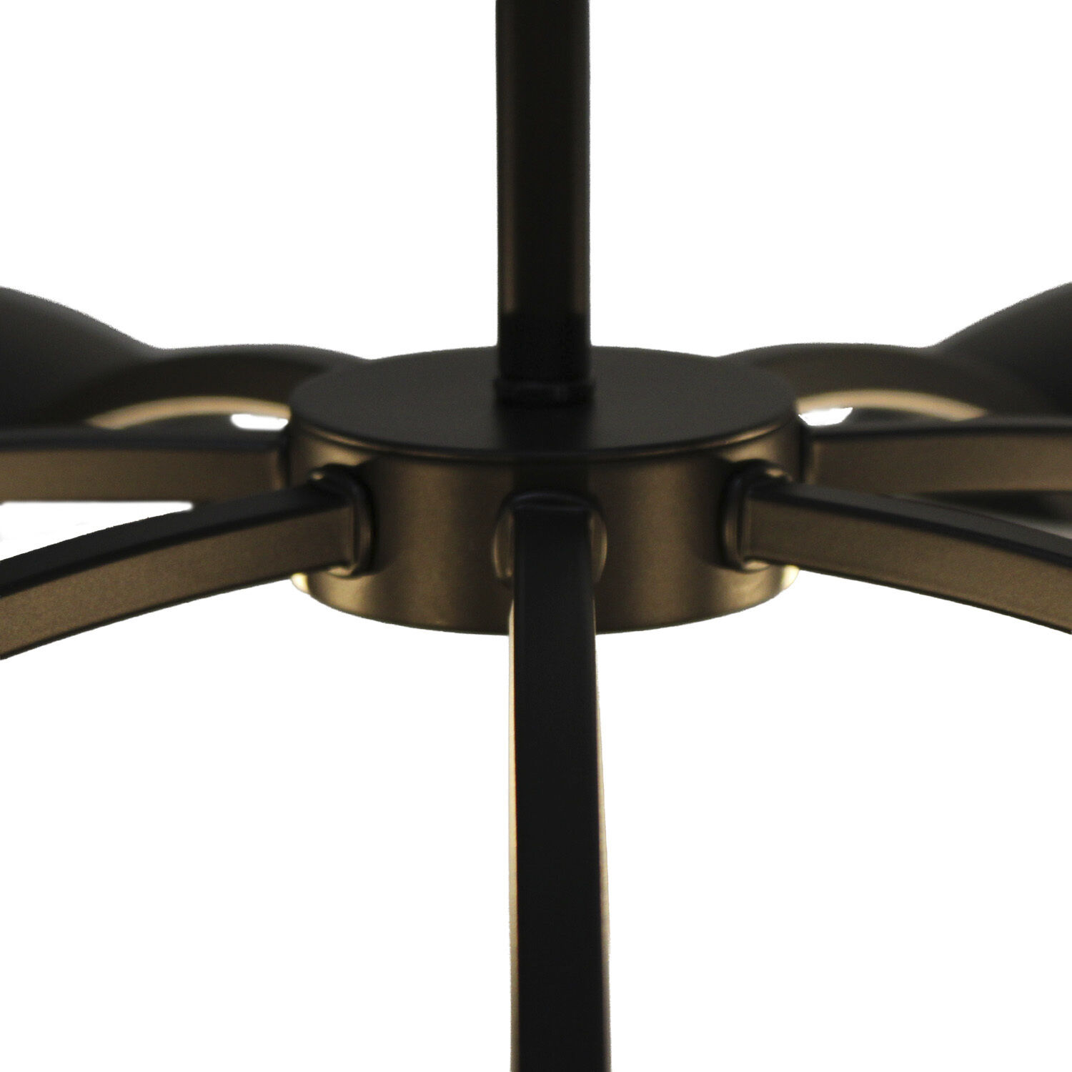 Redding LED 31 inch Matte Black with White and Brass Accent Chandelier Ceiling Light