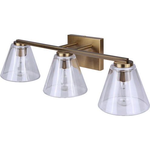 Berklie 3 Light 25.5 inch Gold Vanity Light Wall Light