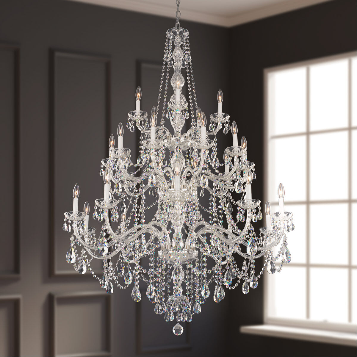 Schonbek 1310 40H Arlington 25 Light 44.5 inch Polished Silver