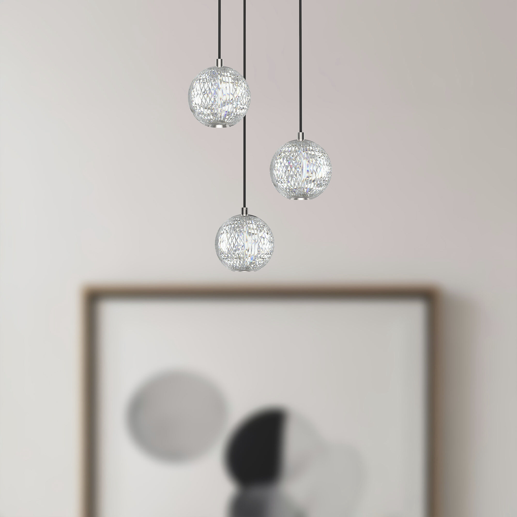 Marni Multi Pendant Ceiling Light in Polished Nickel